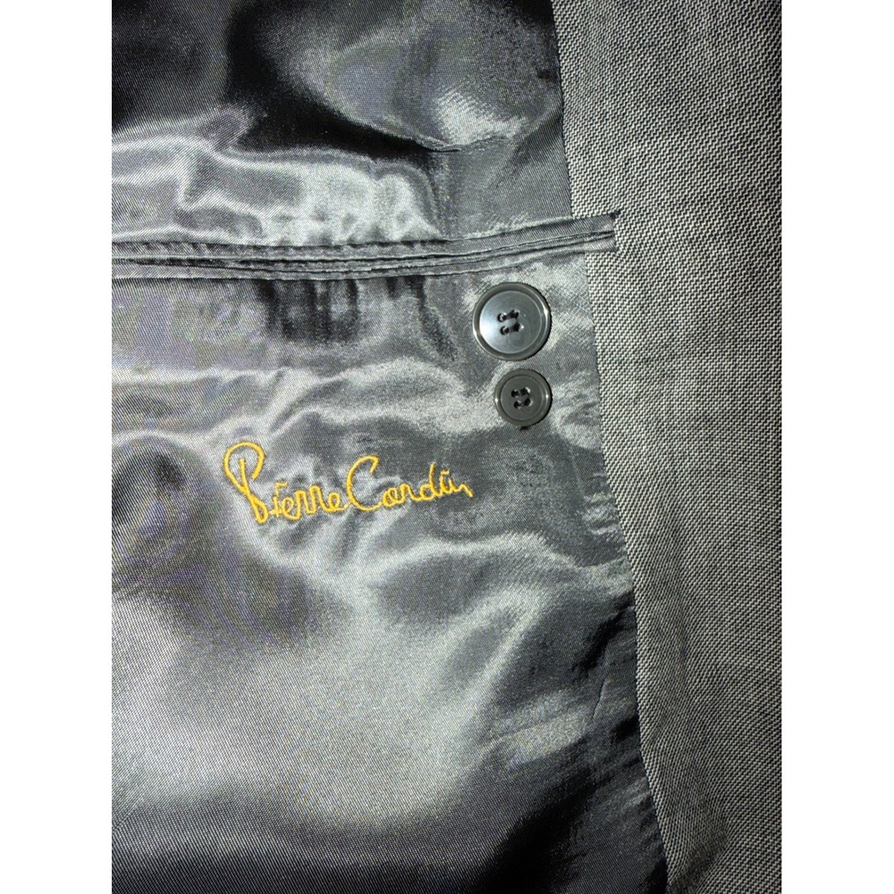 Pierre Cardin Mens Gray Double Breasted Suit Peak Lapel Pleated Pants 42R 31x29 - Picture 5 of 11